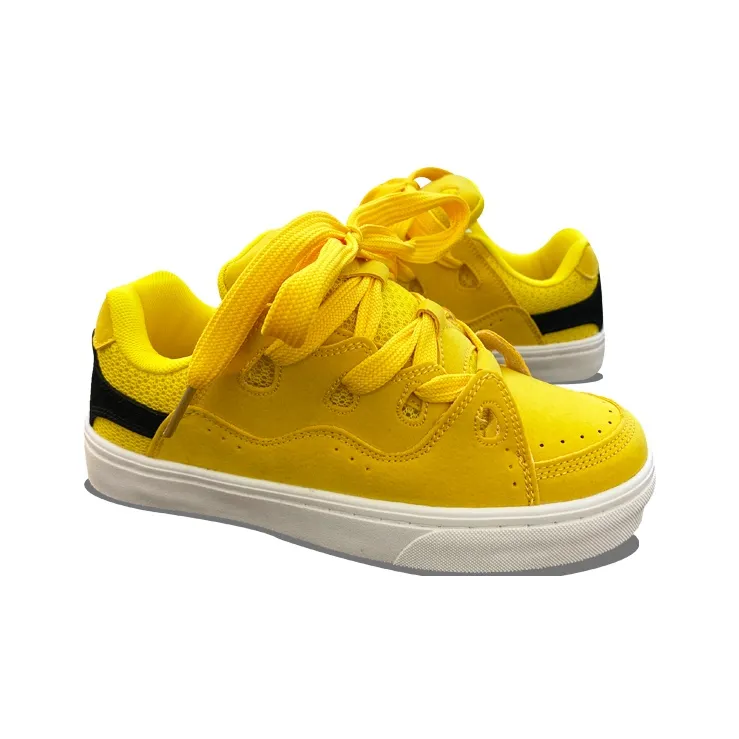 XLAIII Anti Slip And Wear Resistant Breathable Low Top Skateboard Shoes Unisex Duck Yellow-3