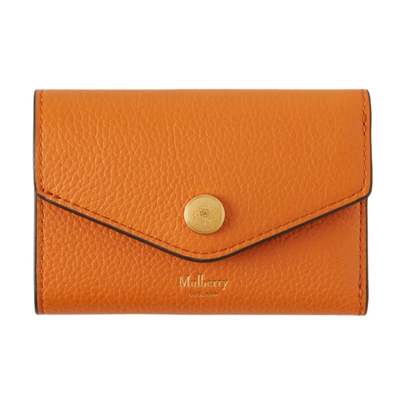 Mulberry Grained Leather Wallet Small Size Women's Sunset Yellow-0