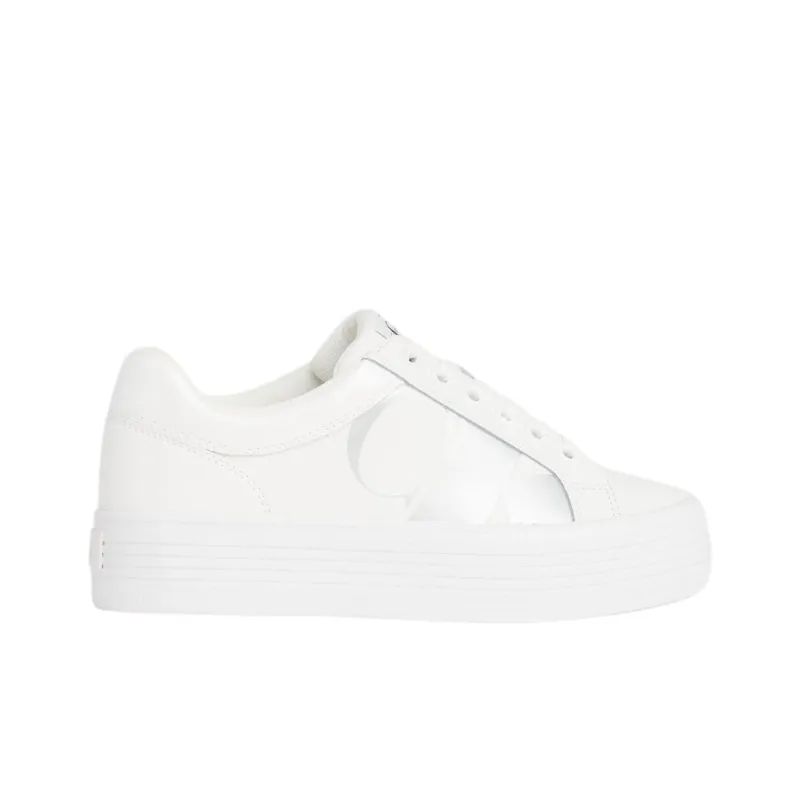 CKJ CALVIN KLEIN JEANS Low Top Skateboard Shoes Women's White-1
