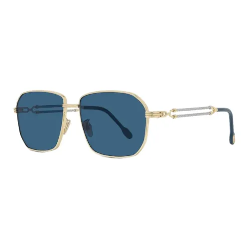 FRED Metal Irregular Shape Sunglasses Men's Gold