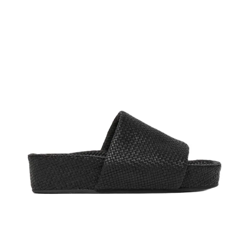 ST. AGNI Slide Slippers 4cm Women's Black-1