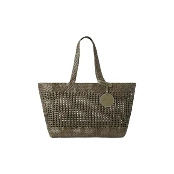 Mulberry Thick Cow Leather Tote Bag Shopping Bag Handbag Large Size Women's Linen Green