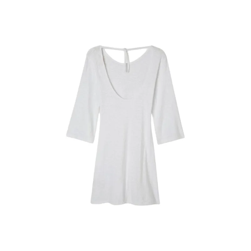 AMERICAN VINTAGE A.M SS24 ROBE FEMME SULLY Long-Sleeved Dresses Women's White-1