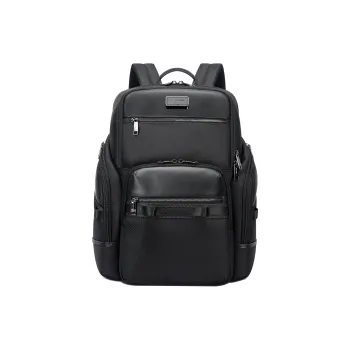 BOPAI Oxford With Leather Double-Shoulder Backpack Students Backpack Regular Men's