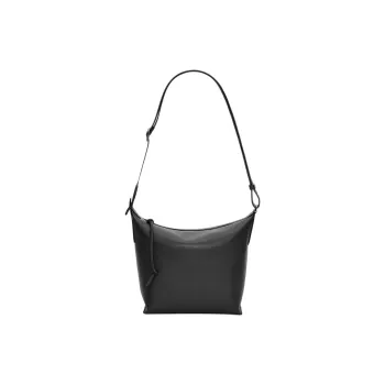 LOEWE Cubi Smooth Cow Leather With Jacquard Fabric Shoulder Bag, Crossbody Bag Small Size Men's Black