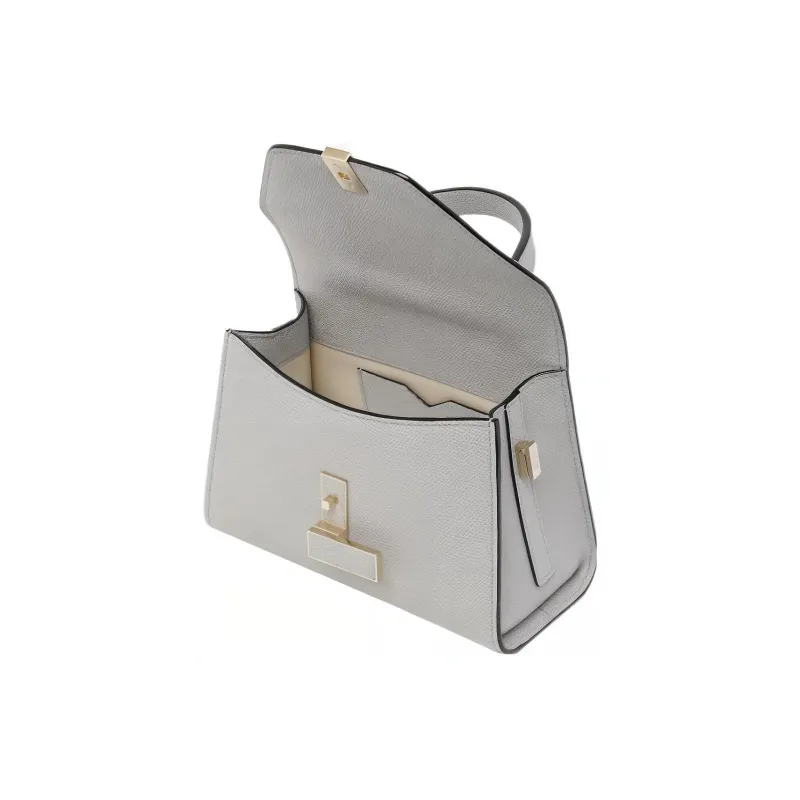 Valextra Iside Millepunte Calfskin Shoulder Bag, Crossbody Bag, Handbag Women's Gray-3