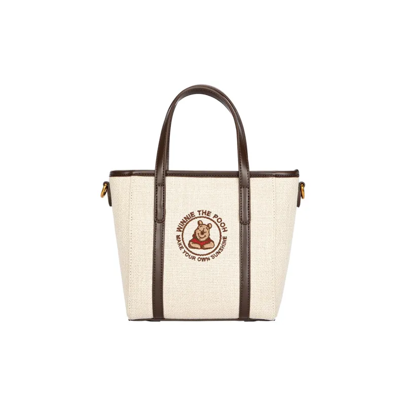 Disney Winnie The Pooh Series Canvas Shoulder Bag, Crossbody Bag, Handbag Women's Ecru-0
