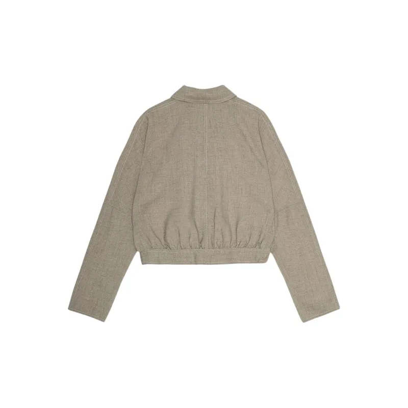 GANNI Melange Suiting Cropped Jacket-1
