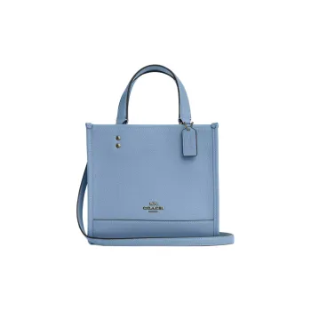 COACH Dempsey Pebbled Leather Tote Bag Shopping Bag Shoulder Bag Crossbody Bag Handbag Small Size Women's Blue
