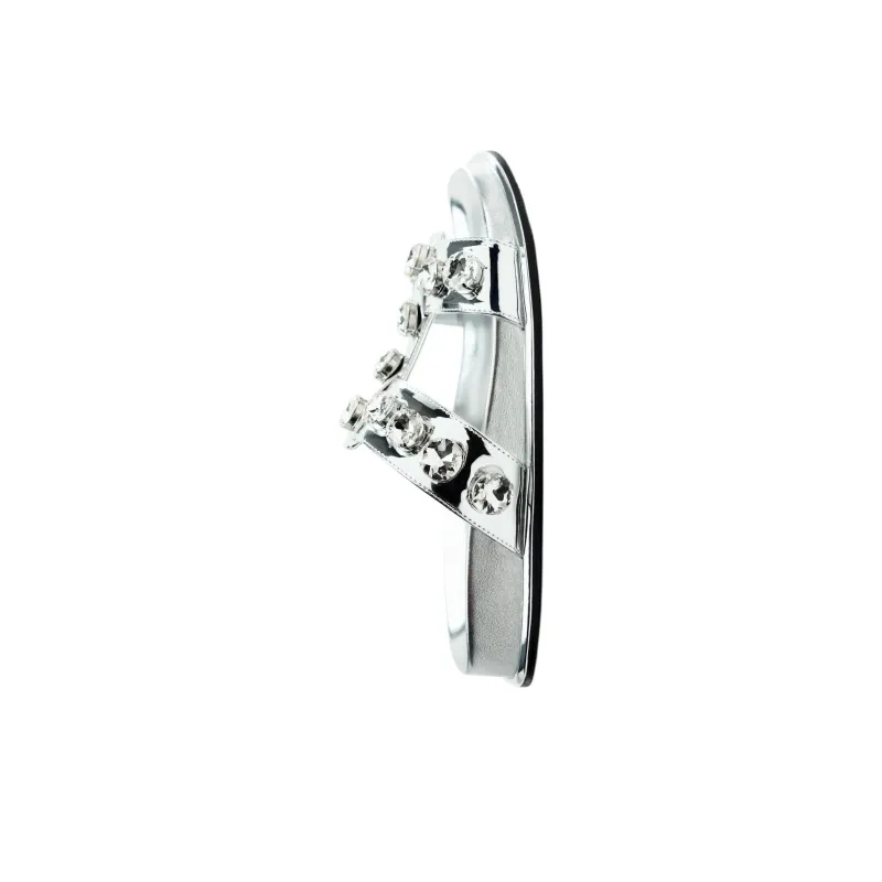 ZARA Trf Slip-Resistant Abrasion-Resistant Slide Slippers Women's Silver-5