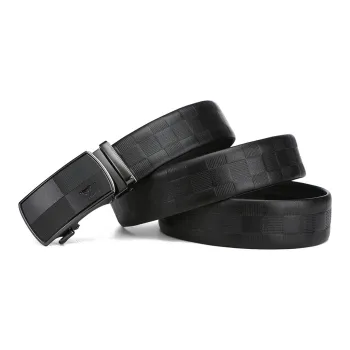 SEPTWOLVES New Arrival Business Inner-Wear Automatic Buckle Leather Belts Men's Black Width 3.5CM