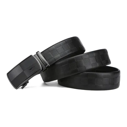 SEPTWOLVES New Arrival Business Inner Wear Automatic Buckle Leather Belts Men's Black Width 3.5CM