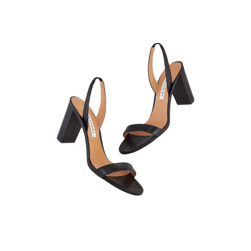 AQUAZZURA So Nude Strap Sandals 8.5cm Women's Black-3