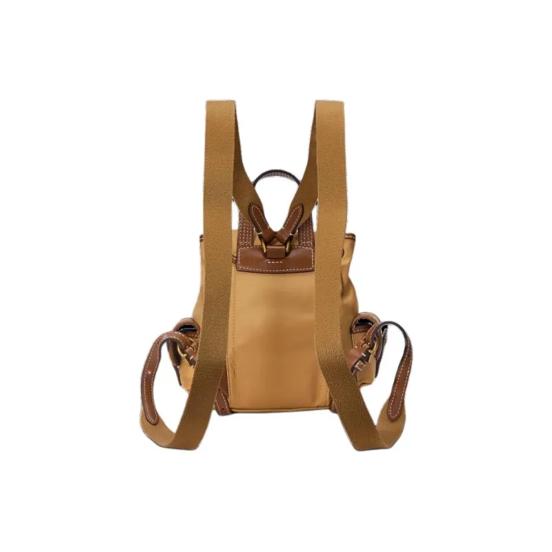 Polo Ralph Lauren Bellport Fabric Cow Leather Patchwork Backpack Regular Unisex Brown-2