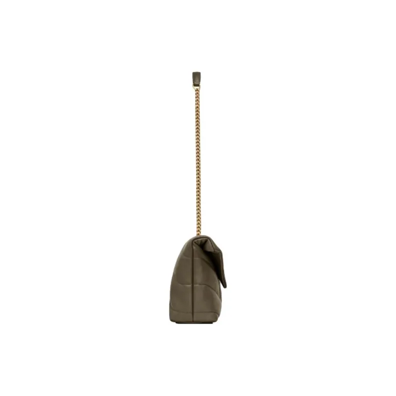 SAINT LAURENT PUFFER Sheepskin Portable Crossbody Bag, Shoulder Bag Mini Women's Light Musk-2