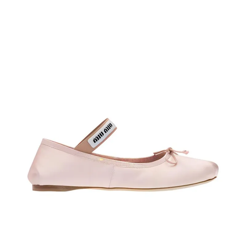 MIU MIU Logo Strap Ballet Flats-1