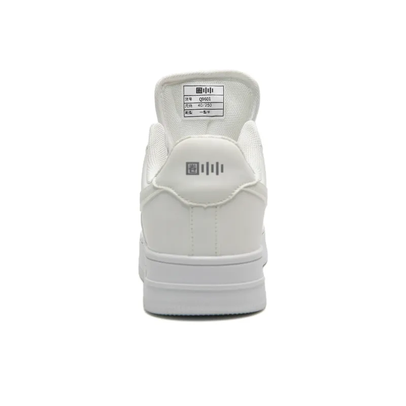 Circle Small Cushioning Wear Resistant Low Top Skateboard Shoes Unisex White-7