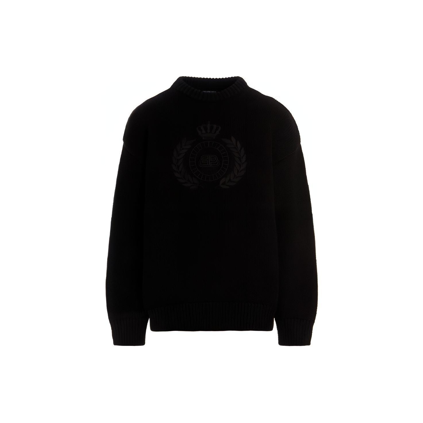 Balenciaga Bb Laurel Crown Logo Crewneck Knitted Sweater POIZON