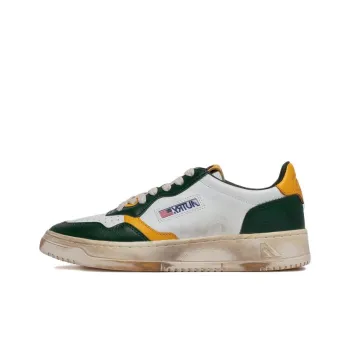 AUTRY Super Vintage Slip Resistant Low Top Skateboard Shoes Men's White Green