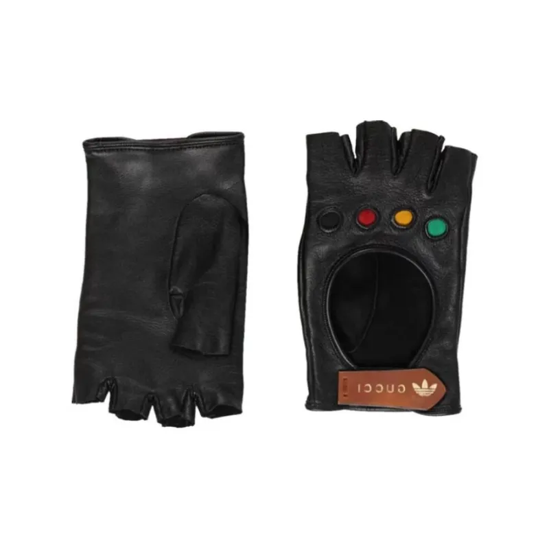 GUCCI X Adidas Fingerless Leather Gloves-0