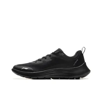 LiNing Light String Cushioning, Slip Resistant, Abrasion Resistant, Lightweight Low Top Running Shoes Men's Black