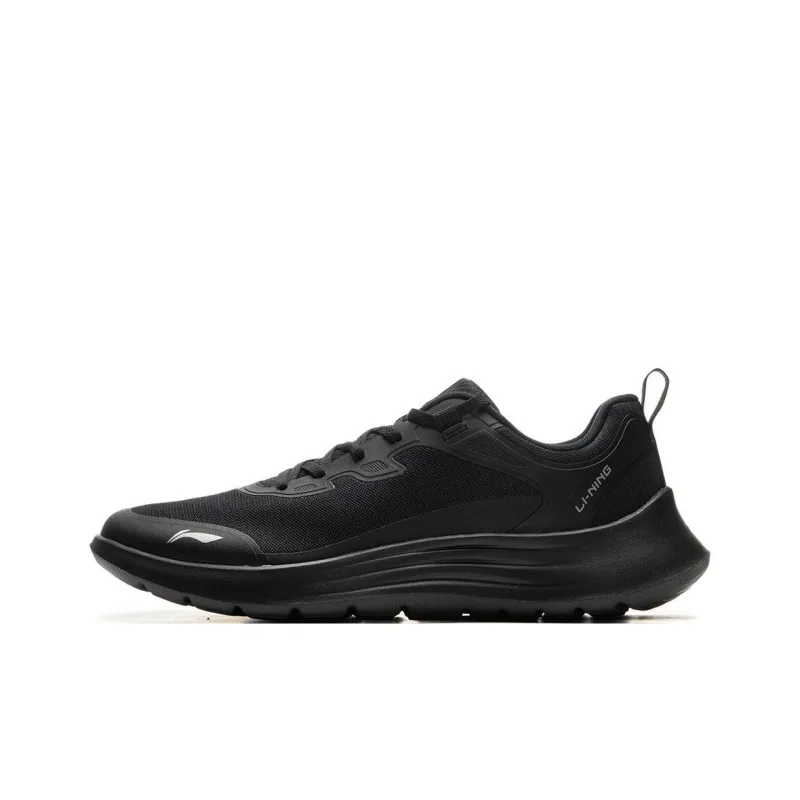 LiNing Light String Cushioning, Slip Resistant, Abrasion Resistant, Lightweight Low Top Running Shoes Men's Black-0
