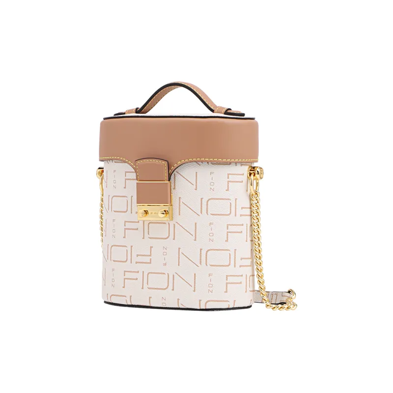 FION Artificial Leather With Synthetic Leather Shoulder Bag Crossbody Bag Handbags Small Size Women's Coffee/Tea-1