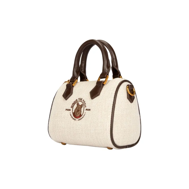 Disney Winnie The Pooh Series PU Stitched Canvas Bag, Shoulder Bag, Handbag Regular Women's Ecru-1