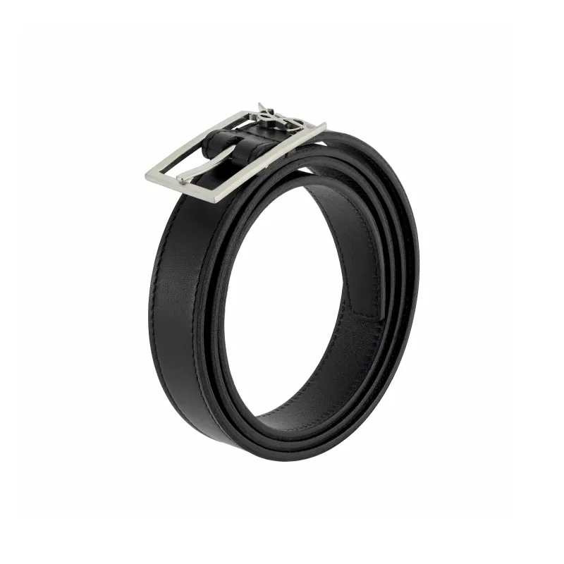 SAINT LAURENT New Cassandre Buckle Belt-1