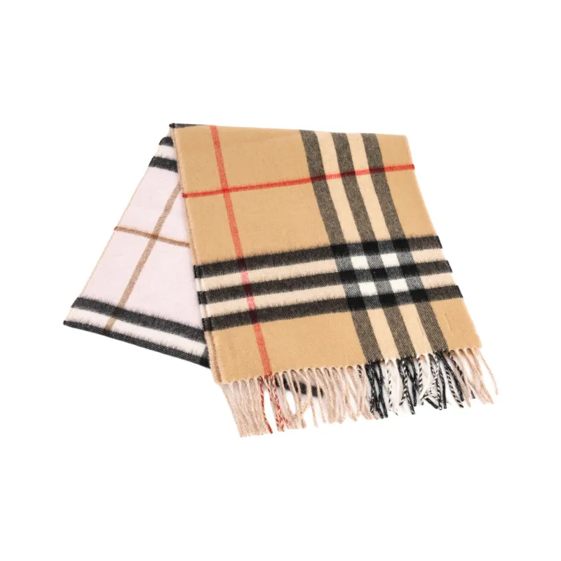 Burberry Cashmere Knit Scarves Unisex Umber-1