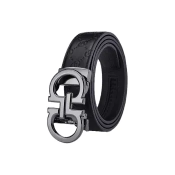 AUGTARLION Fashion Versatile Double G Lightweight Luxury Business Automatic Buckle Leather Belts Men's Width  3.5cm