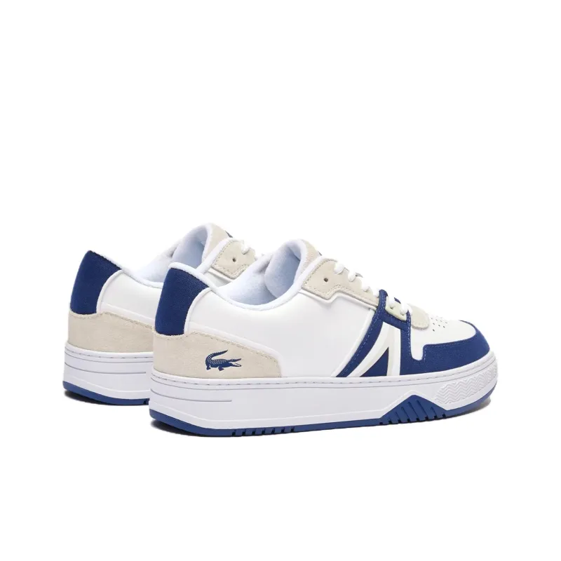 LACOSTE L001 Low-Top Skateboard Shoes Men's White Beige Blue-2