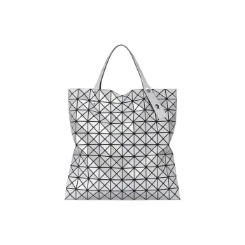 ISSEY MIYAKE Prism Polyvinyl Chloride Resin Polyester Artificial Leather Tote Bag Shopping Bag Handbag Women's Silver