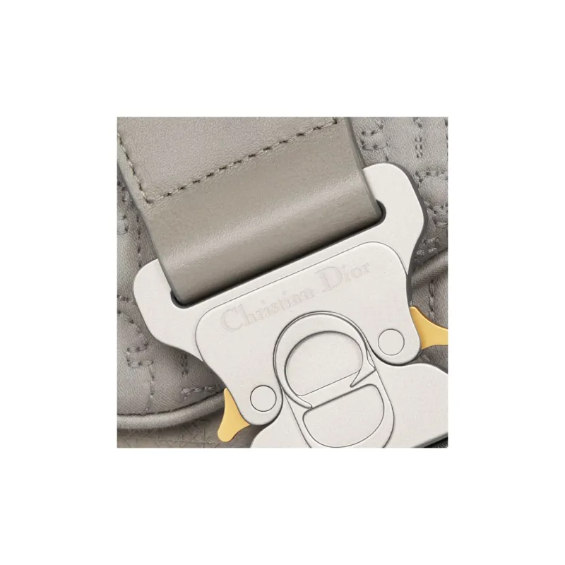 DIOR Oblique Print Technical Fabric With Smooth Cow Leather Saddle Bag, Shoulder Bag, Crossbody Bag Men's Gray-4