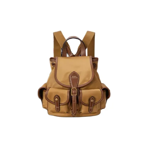 Polo Ralph Lauren Bellport Fabric Cow Leather Patchwork Backpack Regular Unisex Brown