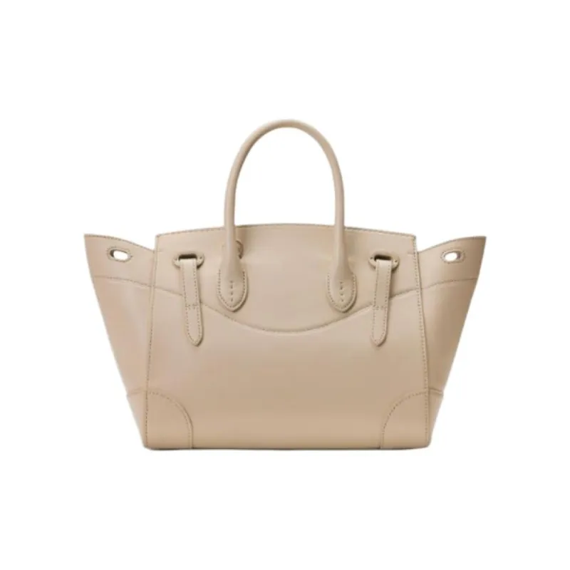 Ralph Lauren Cow Leather One Shoulder Handbags Women's Light Yellow Umber-3