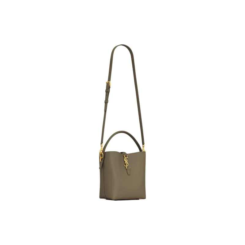 SAINT LAURENT Leather One Shoulder Handbag Trumpets Women's Dark Musk-2