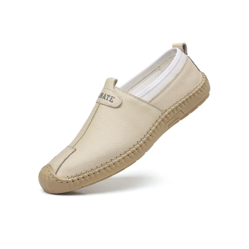 PAMATE Gommino Loafers Men Ecru/Black/Brown-1