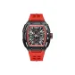 Black Case Red Dial Red Rubber Strap