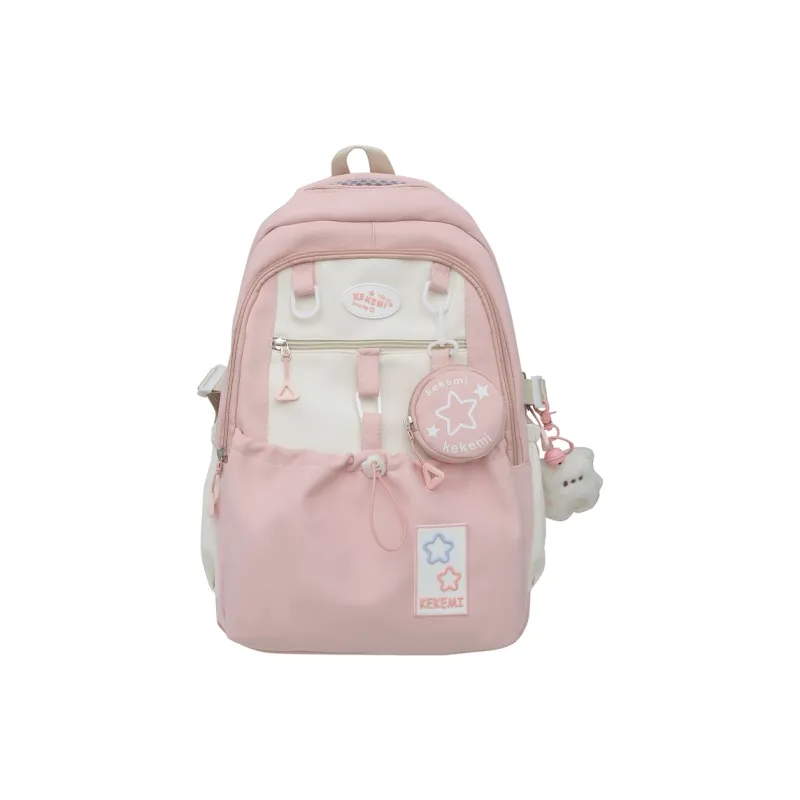 DCLOUD Nylon Backpack Women's Black/Pink/Yellow/Purple/Blue-0