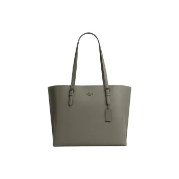 COACH Eggstone Grain Leather Tote Bag Shopping Bag Shoulder Bag Handbag Large Size Women's Army Green