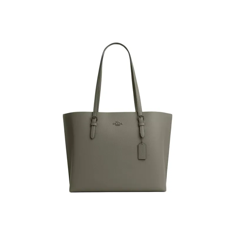 COACH Eggstone Grain Leather Tote Bag Shopping Bag Shoulder Bag Handbag Large Size Women's Army Green-0