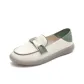 Beige Green Leather