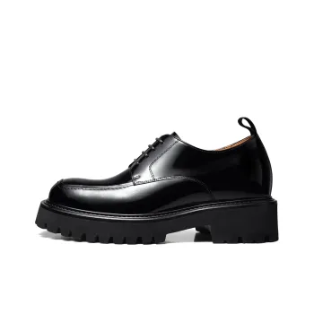 Zuti Trendy Versatile Shiny Derby Shoes Casual Shoes Approx. 7.5cm Men's Black
