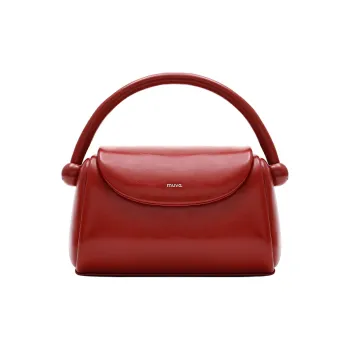 MUVA Cow Leather Crossbody Handbags Medium Size Women's Party Red/Milkshake White/Moonrock Silver