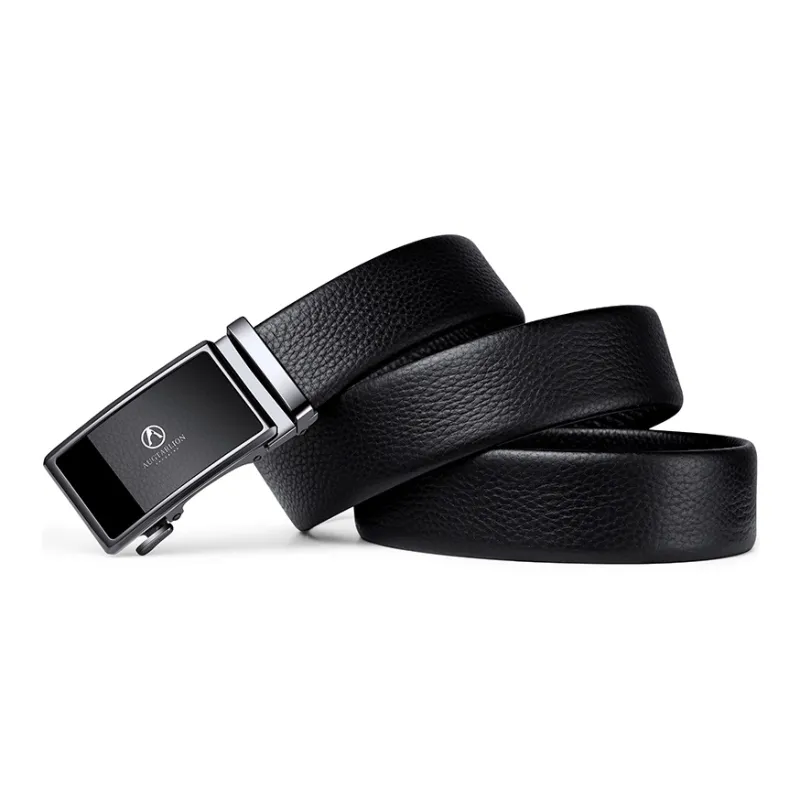 AUGTARLION Business Fashion Durable Automatic Buckle Pants Belt Leather Belts Men's Width  3.5cm-2