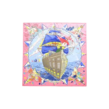 HERMES Silk Scarves Women's Pink