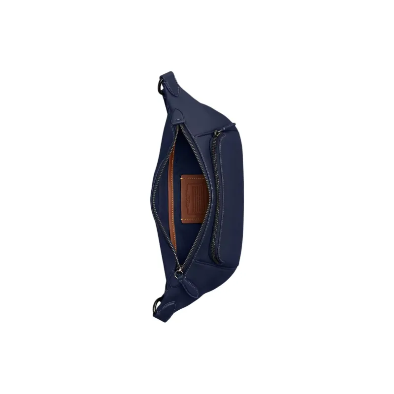 COACH League Smooth Leather Fanny Pack Men's Blue-3