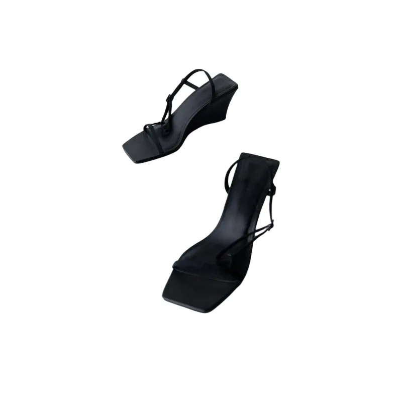 ST. AGNI Brassiere Strap Sandals 7.3cm Women's Black-3