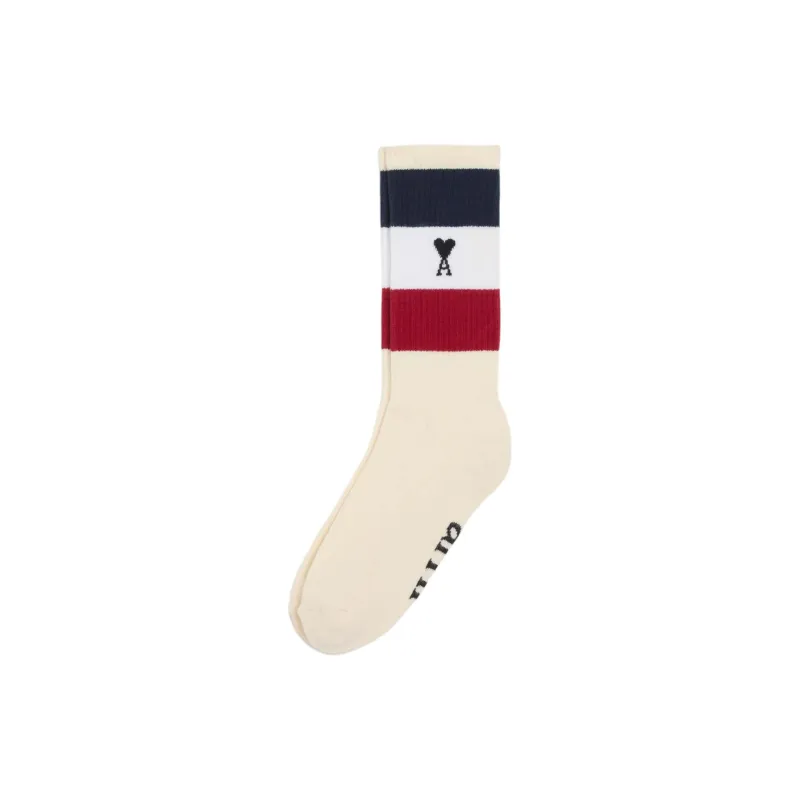AMIPARIS FW24 Capsule Series FW24 Mid-Calf Socks Unisex 1 Pack Gray White-0